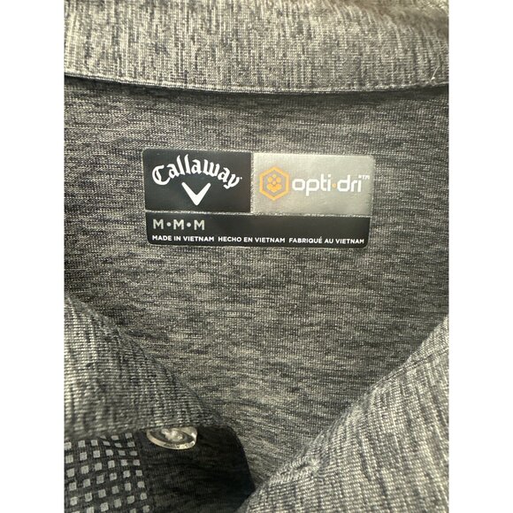 Callaway Mens Opti-Dri Polo Shirt M Gray Short Sleeve Golf Performance Top - Picture 3 of 7